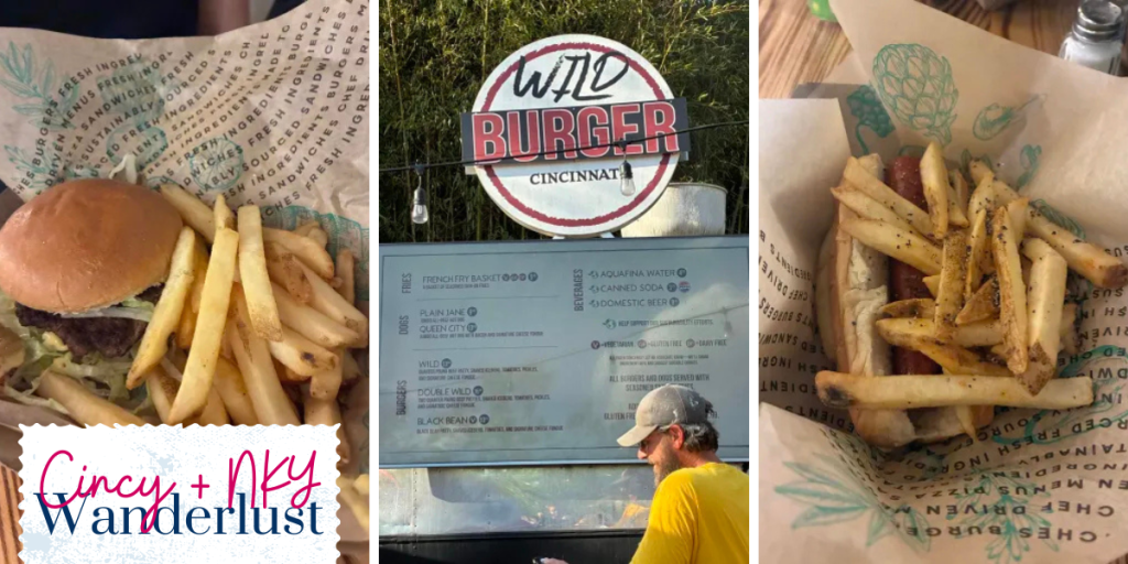 Tunes & Blooms food, showing Wild Burger, Hamburger and HotDog